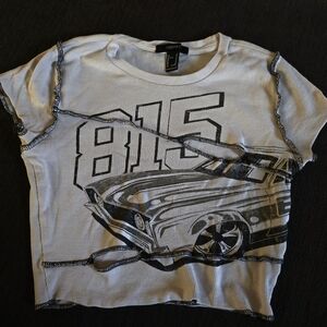 Balck and white graphic crop top #croptop
